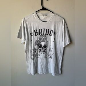 Port and Company White 'Bride or Die' Graphic Tee